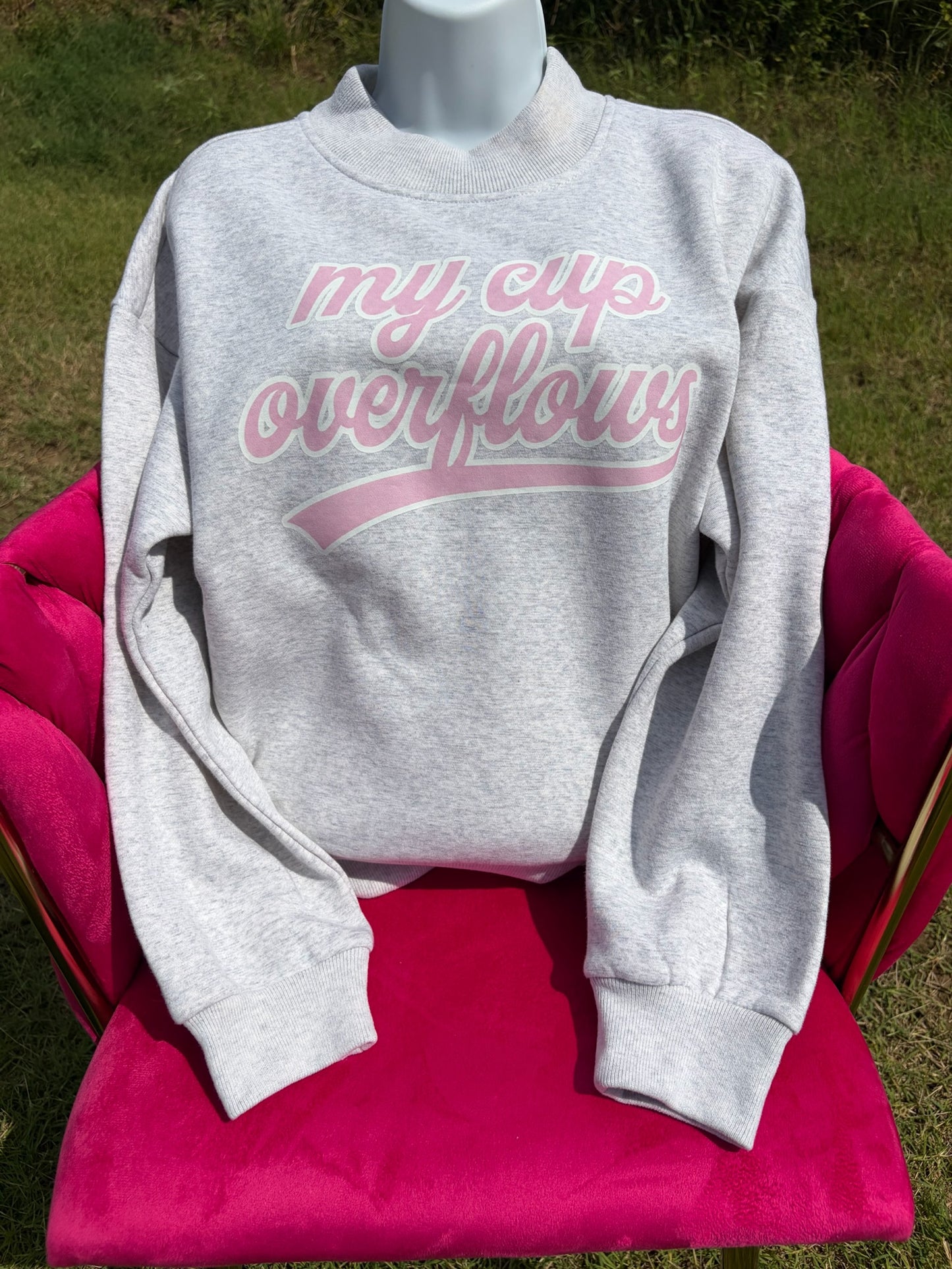 Pink + Gray Cup Overflows Signature Mock