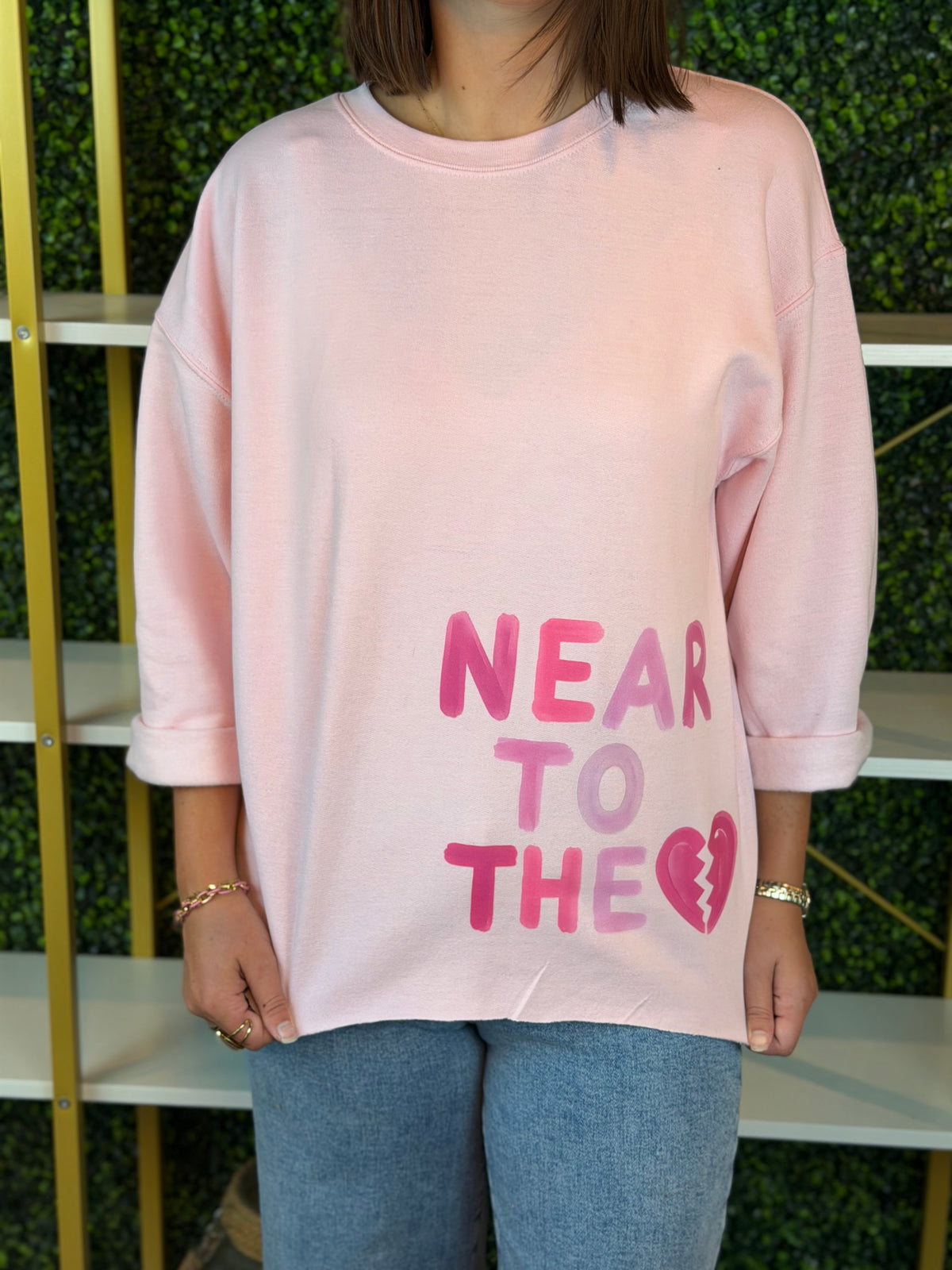 Pink Near to Broken Hearted Signature Crew