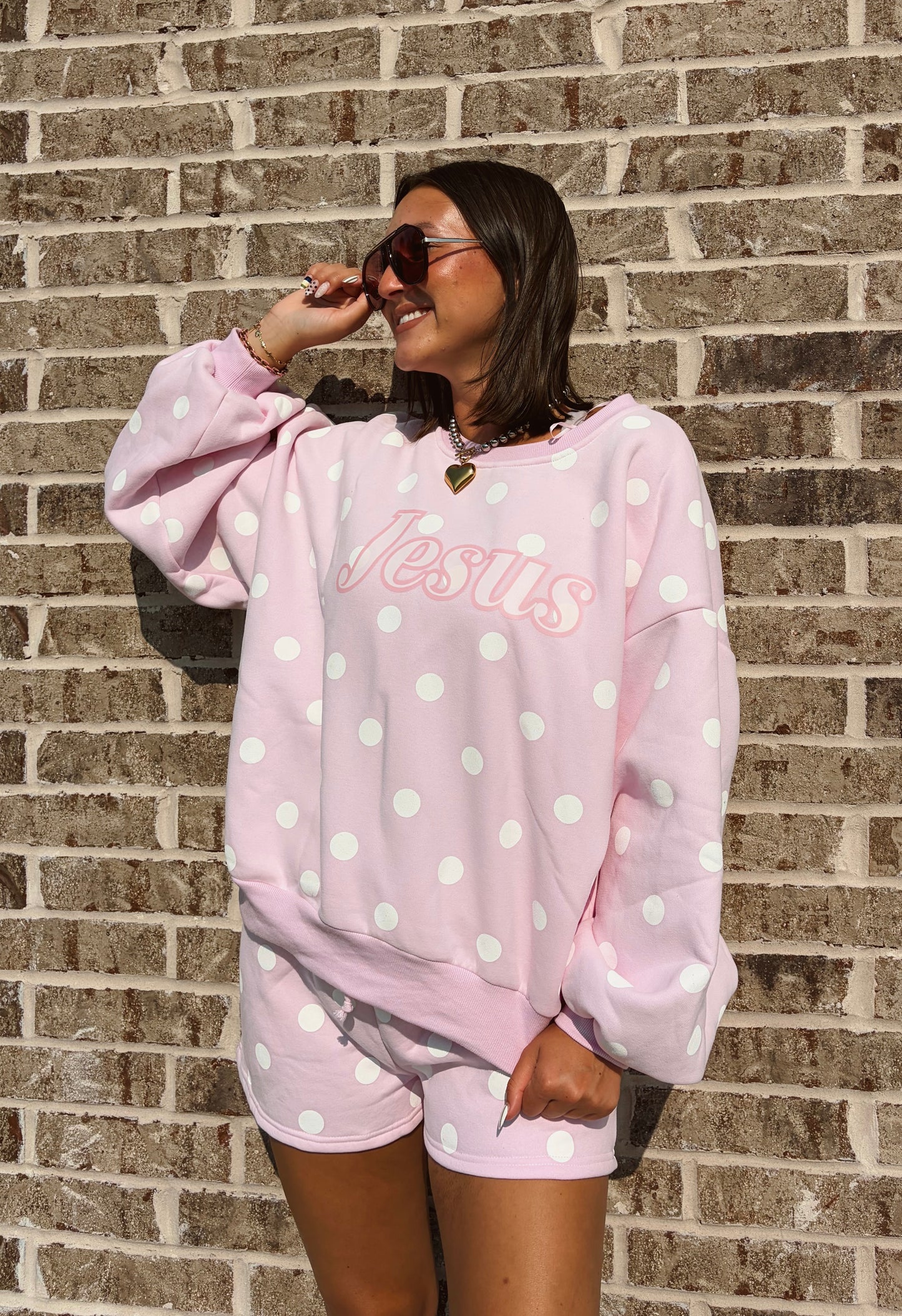 Pink Polka Dot Jesus Set
