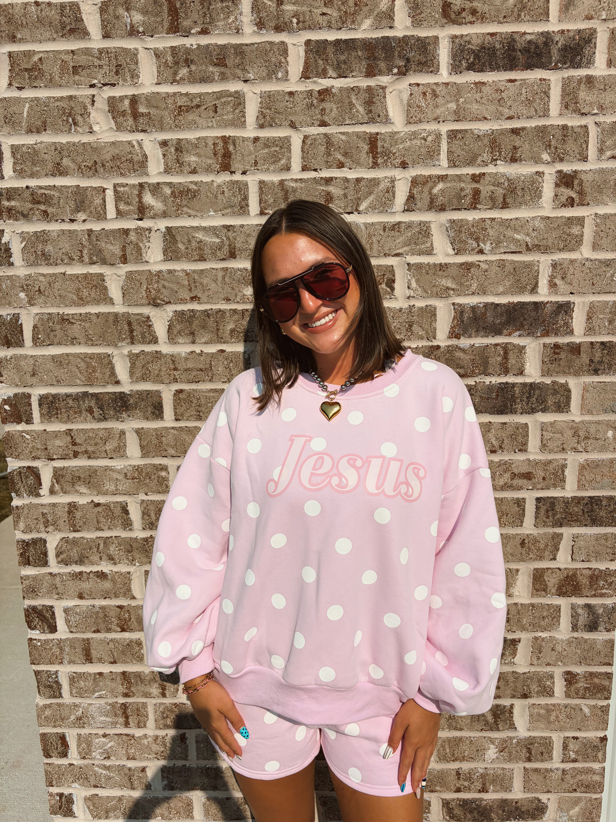 Pink Polka Dot Jesus Set