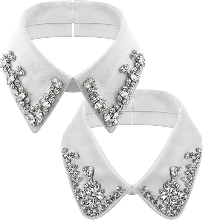 Rhinestone White Collars