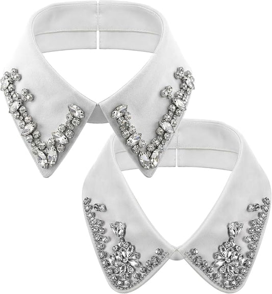 Rhinestone White Collars